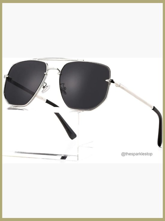 Oversized Square Aviator Sunglasses Vintage Pilot UV400 Protection main image 6